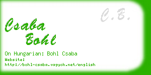 csaba bohl business card